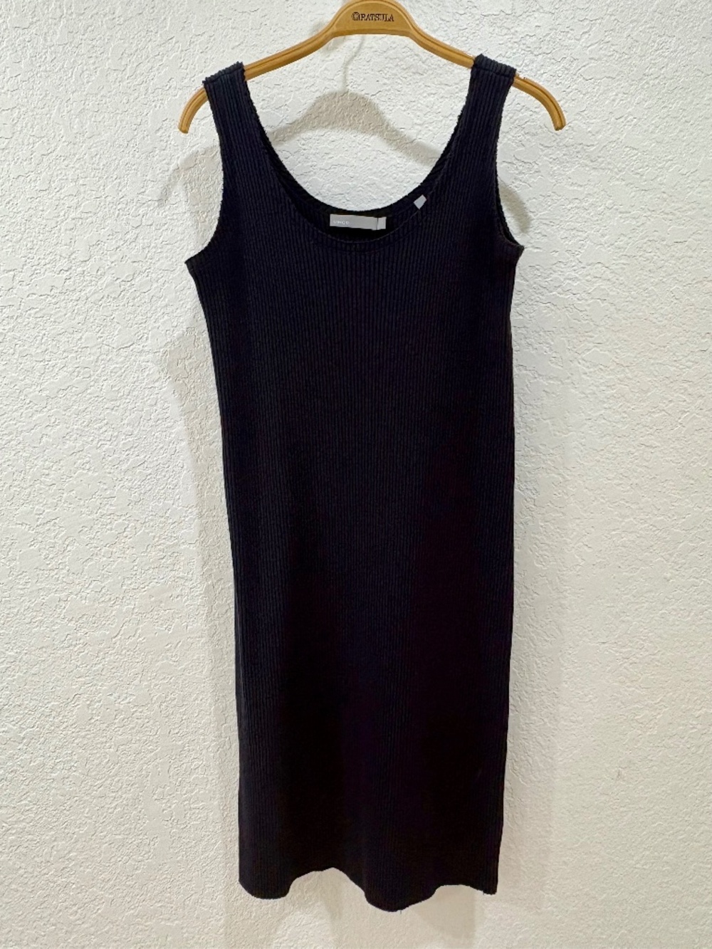 Vince Ribbed Knit Tank Dress • Dark Navy • Size M • Elevated Essential